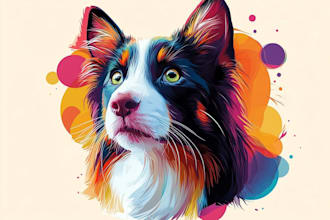 draw your pet into a very amazing vector pop art