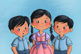 create children book illustration in whimsical art style