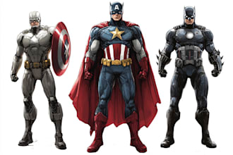 create epic comic style superhero character art