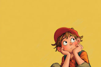 draw cute children comic cartoon in this style