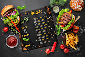 do food menu design, restaurant menu design, food flyer