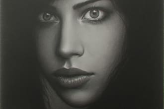 illustrate a marvelous pencil and charcoal portrait for you