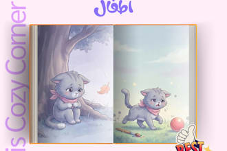designing and drawing book stores for children illustration