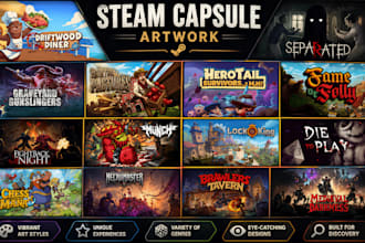 design professional steam capsule art concept and game banner key art
