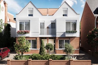 uk house cgi render for tenant improvement, construction shop drawing, dwg model