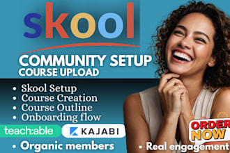 skool community setup, course development organic growth community promotion