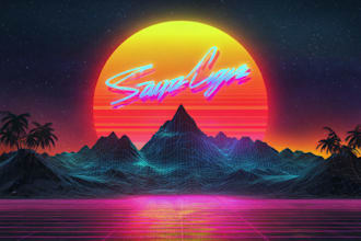 design album cover, 80s retro synthwave art, mixtape cover