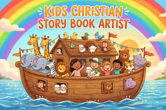 illustrate christian children story book illustration
