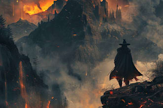 draw a fantasy book, thriller book cover for you