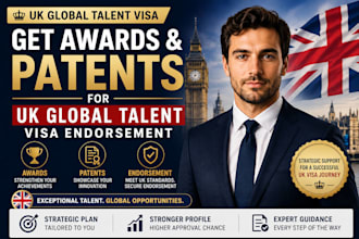 help you get awards, patents for UK global talent visa endorsement