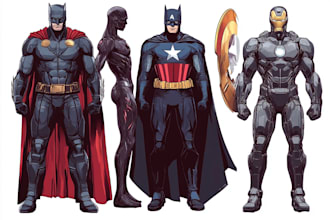 illustrate a superhero comic and marvel character
