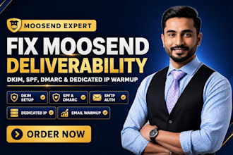 fix moosend email deliverability dkim spf dmarc dedicated ip warmup service
