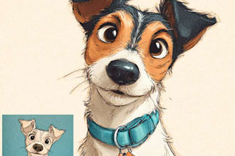 pet portrait into cute disney style