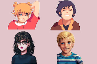 create custom pixel art portrait avatar character or profile picture