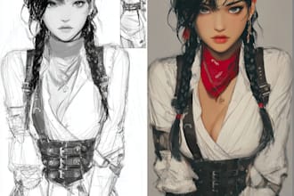 draw anime, original character art
