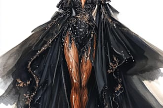 sketch a fashion illustration