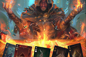 make card game illustration for you