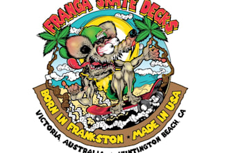 do custom cartoon skateboard logo design