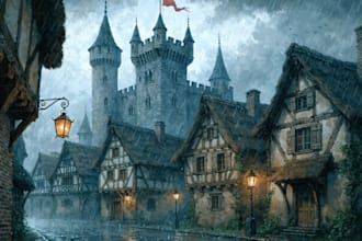 create a beautiful medieval illustration