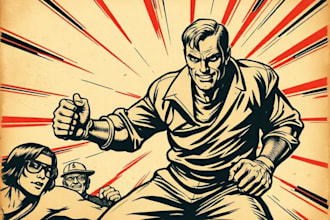 create comics illustration retro and vintage
