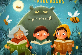 design a beautiful childrens book cover illustration