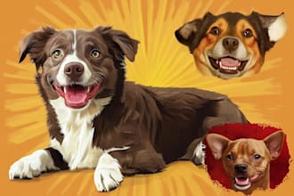 draw your beloved pet into a fun vector art cartoon