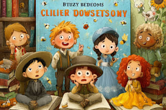 create a professional childrens book cover illustration