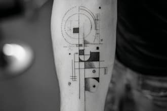 design you geometric colorful mythological or animal tattoo