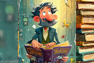 design a professional cartoon book cover that bring