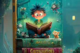 create a custom cartoon book cover design