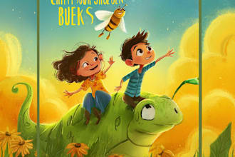 design a magical childrens book cover illustration