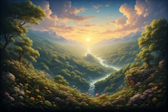 create epic fantasy landscape illustrations