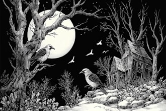 create stunning linocut or woodcut style illustrations