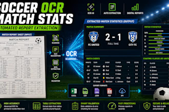 build ocr system to extract soccer match statistics from report sheets