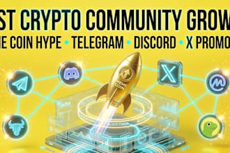 manage and fast grow crypto marketing community, hype meme coin token