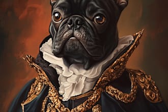 custom pet portrait, dog portrait, cat portrait