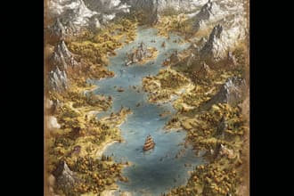 design an original treasure map and fantasy pirate map