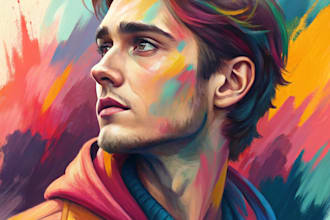make abstract painting art or color abstract portrait