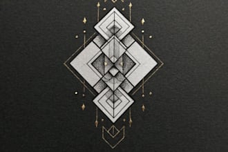 create sleeve tattoo design in geometric style