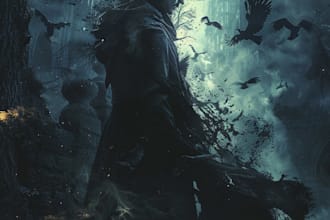 draw a fantasy book, thriller book cover for you