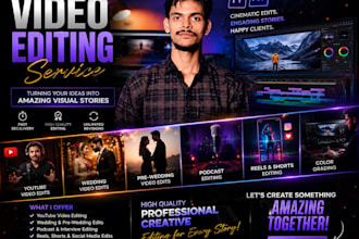 professionally edit youtube videos reels and cinematic wedding videos
