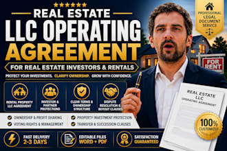 create an US llc operating agreement for real estate investors and rentals