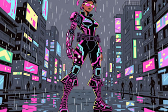 make portrait illustration or anything with cyberpunk style