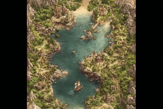 create a custom vintage map with old world style