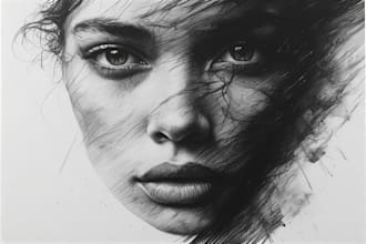 create professional charcoal pencil portrait for you