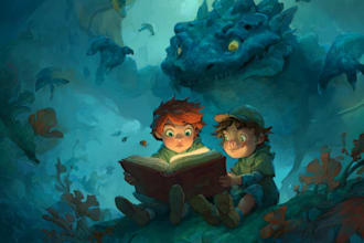 illustrate magical watercolor children book illustrations