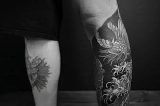 make a tattoo in black and white or in color