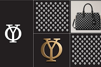 design premium all over logo patterns for brands