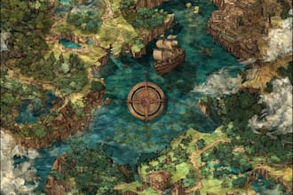 do fantasy, retro and vintage maps for board