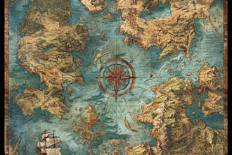 design an original treasure map and fantasy pirate map